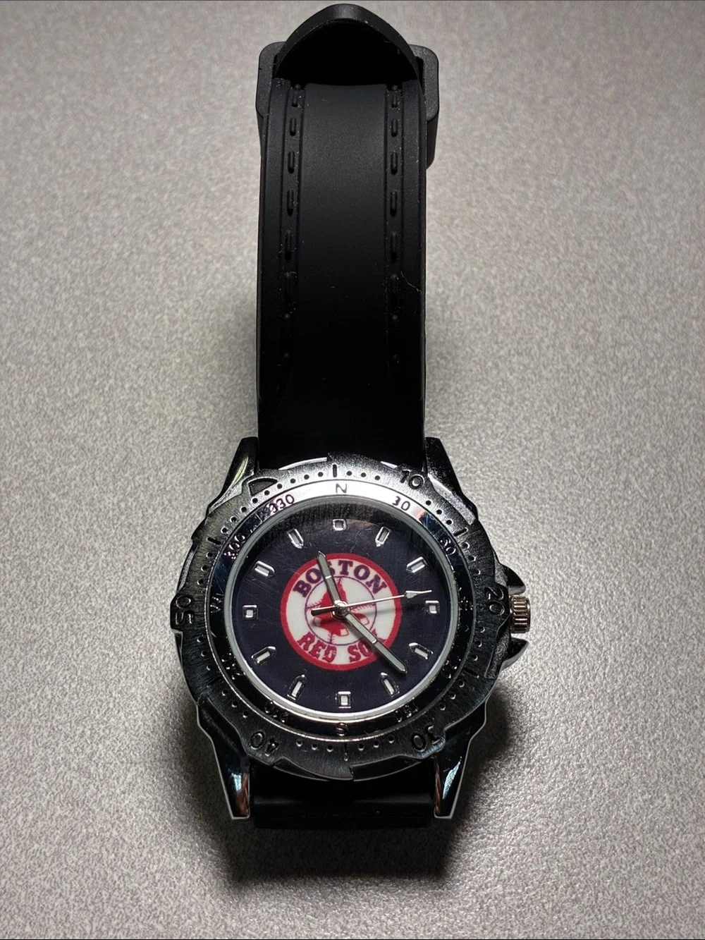 Vintage boston red sox watch With New Silicone Strap. Works.  Sharp And Sporty